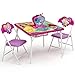 Delta Children 4-Piece Kids Furniture Set (Storage Table with 2 Chairs & Fabric Toy Box) - Ideal for Arts & Crafts, Snack Time, Homeschooling, Homework & More, Disney Princess