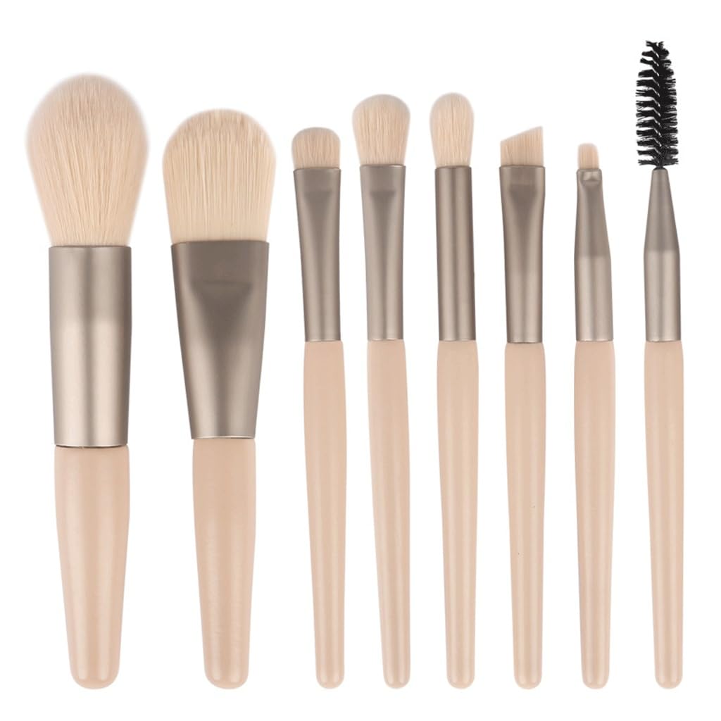 8 mini brochas de maquillaje, práctico polvo de viaje, brocha for sombra de ojos, herramientas de belleza multifuncionales(3-Pack)