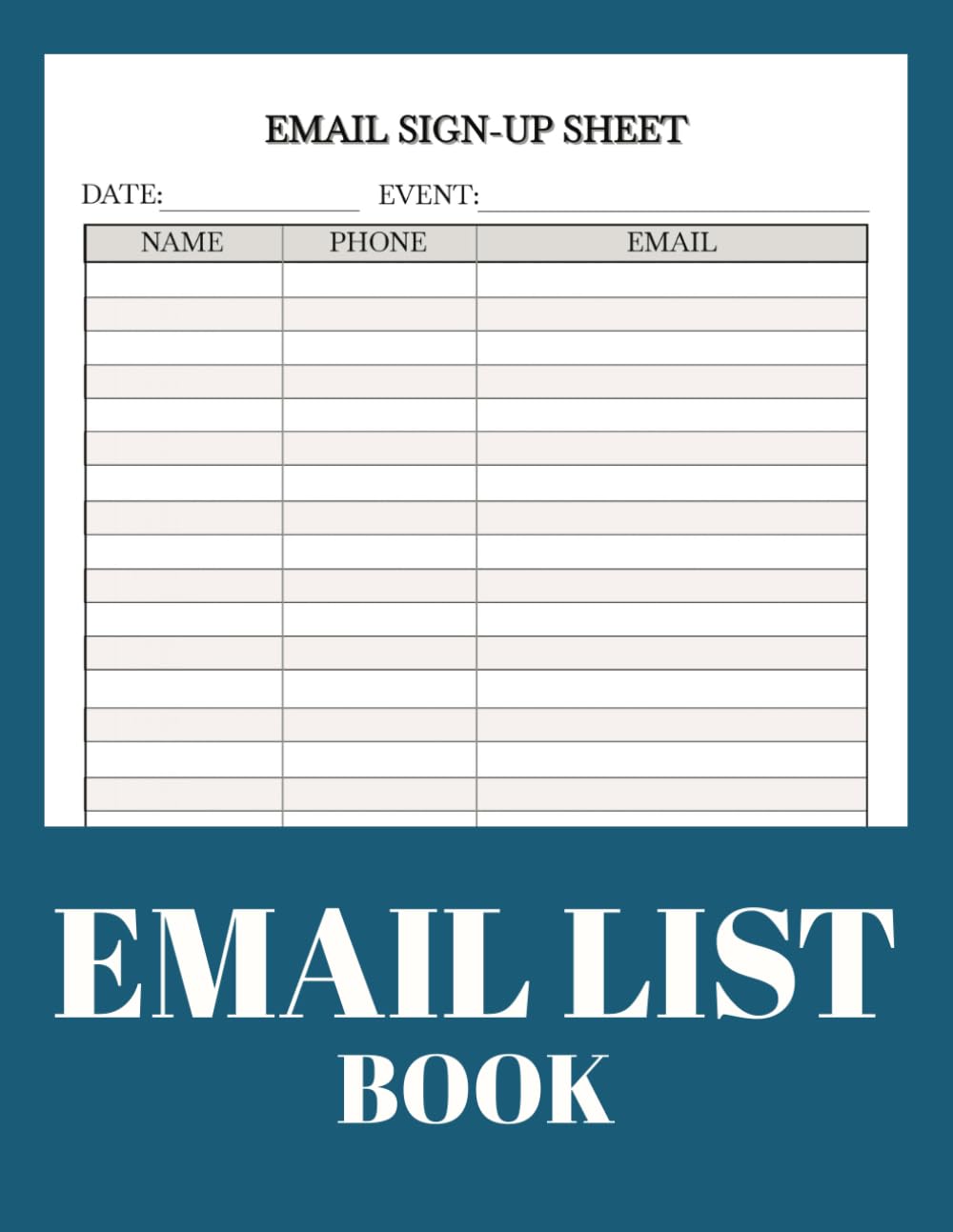 Email List Book: 111 Pages, 8.5 x 11 Inch Email List Sign-Up Book, Perfect for Recording Names, Phone Numbers, and Email Addresses