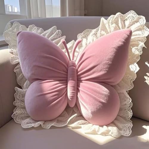 AHXHWKA Butterfly Velvet Throw Pillow for Sofa, Bed, Office
