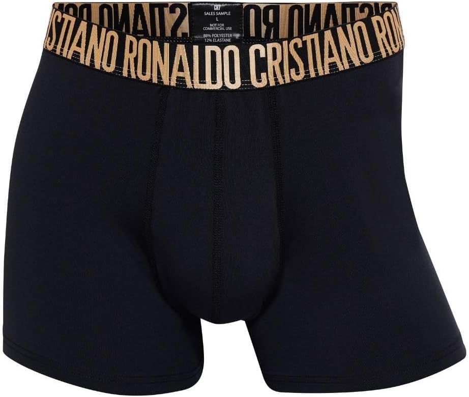 CR7 Men's 5-Pack Trunks with Travel Bag Black/Gold