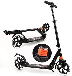 BOBOBH Scooters for Kids Scooters Adult Adult Push Kick With Dual Suspension And Big Wheels - Lightweight Folding & Adjustable Handle - Supports 220lbs (Color : White)