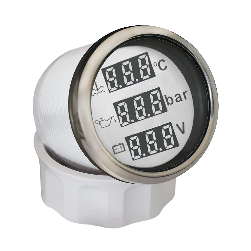 ELING Voltímetro multifunción 3 en 1, medidor de presión de aceite, 9 – 32 V, para coche, moto, tractor, camión