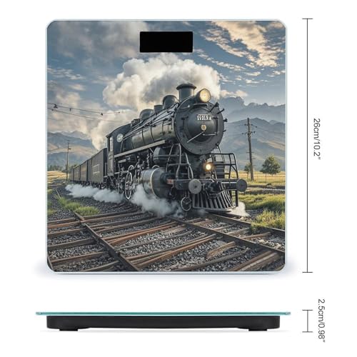 Báscula digital de baño con diseño loco de vapor miniatura 2