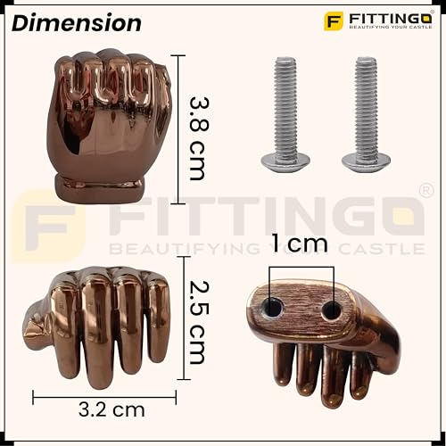 Image of Hand Design Knob for Drawer /Door Knob /Drawer Knobs /Decorative Knobs and Pulls /Door Hardware /Zinc Alloy (PVD Rose Gold Finish) Pack of 8-| 3 Years Warranty |