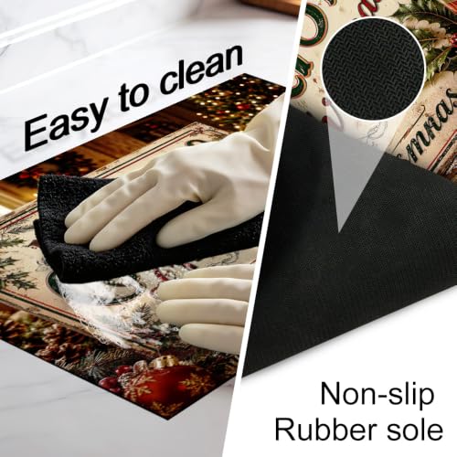 Image of Vintage Christmas Stove Top Cover for Electric Stove, Holiday Mat
