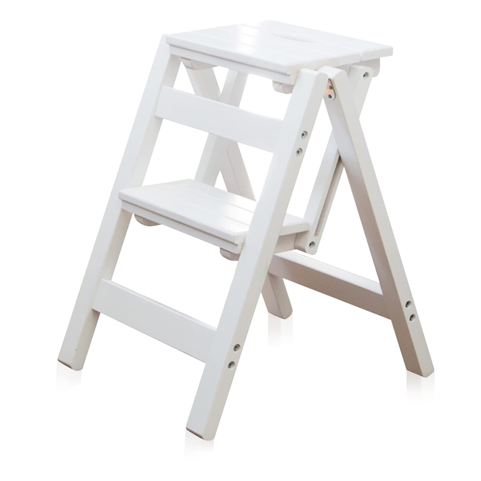 Trittleiterhocker für Kinder, 2 Stufen, Hocker für Erwachsene, Holzbank, Arbeitsplatten, Hocker, Sicherheit, Stabilität, vielseitig und multifunktional für Zuhause, Küche, Speisekammer, Büro