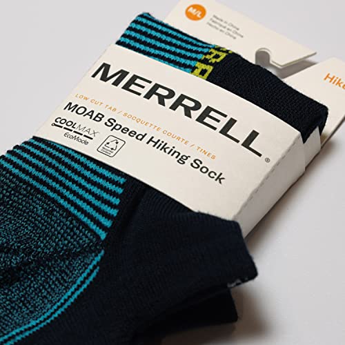Merrell Men's and Women's Moab Speed Lightweight Hiking Socks-1 Pair-Unisex Sustainable Coolmax Ecomade4