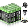 Kruta 20-Pack Rechargeable AA Batteries Pre-Charged, 1600mah NiMH Rechargeable AA Solor Batteries Double A Battery for Outdoor Solar Lights and Household Devices
