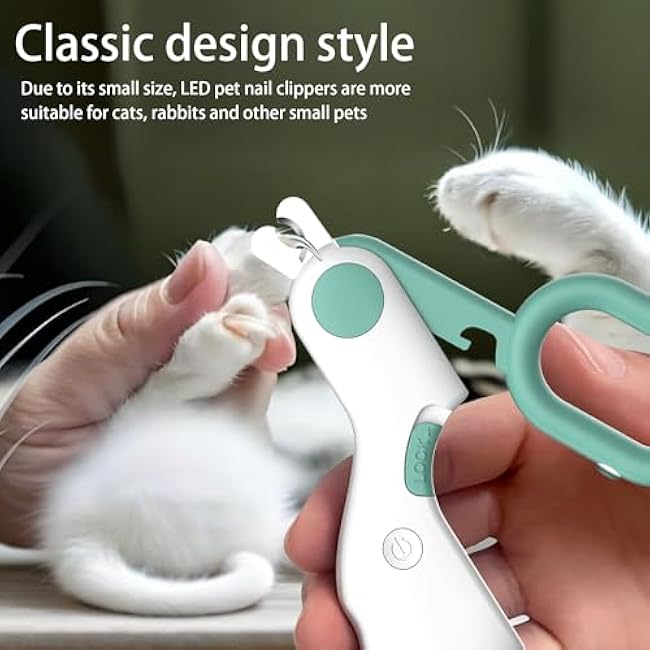Pet nail clippers with LED Lights cat nail clippers for indoor cats nail trimmer clippers for small dog nail trimmers Cats rabbits nail clippers Bird Kittens (blue)-jQ7uYokw