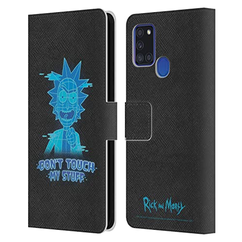 Protection Samsung A21s Rick and Morty : étui portefeuille cuir fentes cartes