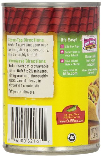 Image of Old El Paso Green Chiles Refried Beans, 16 oz Cans, 12 Pack | Quick and Easy Meal Prep, Ready in Minutes, Fiesta Flavor Seasoning, Side or Complete Meal
