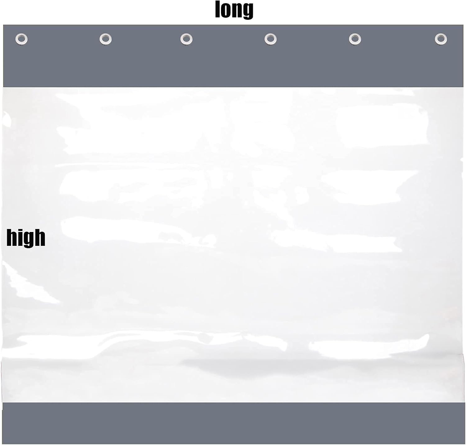 パーゴラ用防水透明屋外カーテン、PVC 500g/㎡耐久性カバー、グレー 3x2.5m、ガゼボ、パティオ、玄関ポーチのプライバシーと