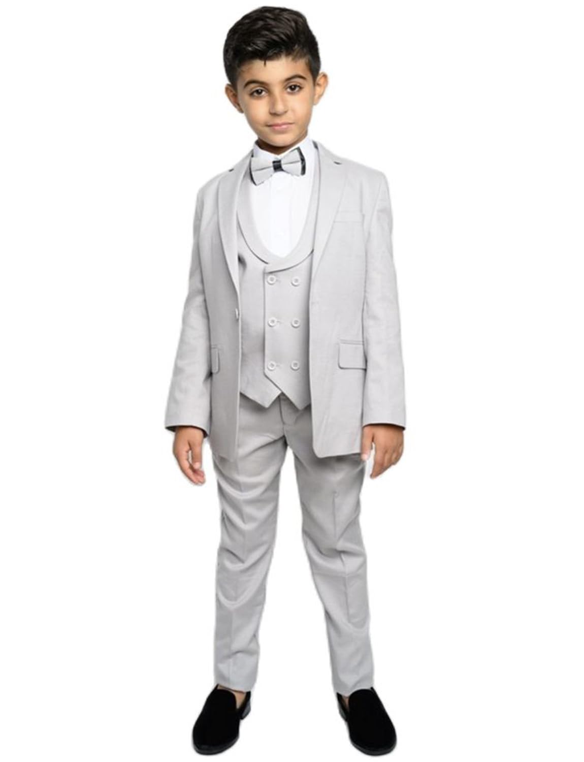 Jungen Dreiteiliger EIN-Knopf-Anzug, Jacke U-Ausschnitt Weste Hose Smokings Prom Täglich Hochzeit