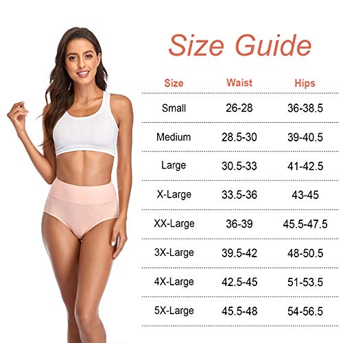 Image of Women's High Waist Cotton Underwear Soft Brief Panties Decorated with Lace Regular and Plus Size