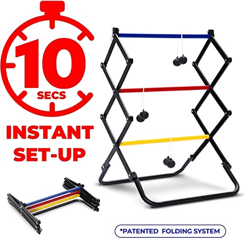 E-Jet Ladder Toss Games, Ladder Ball Set - Instant Setup, Folding System | Outdoor Games For Backyard Lawn Yard Beach Park Tailgate, Black, L24 X W20 X H40 Inch (Eol207402026) #TOP2