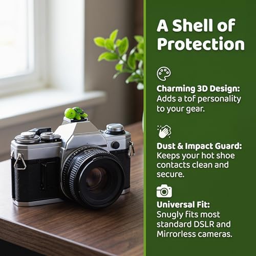 Image of Camera Hot Shoe Cover, Cute Hot Shoe Cap, Hot Shoe Protector Compatible with Sony Fujifilm Fuji Canon Nikon Pentax Leical Panasonic (2pcs Tortoise)