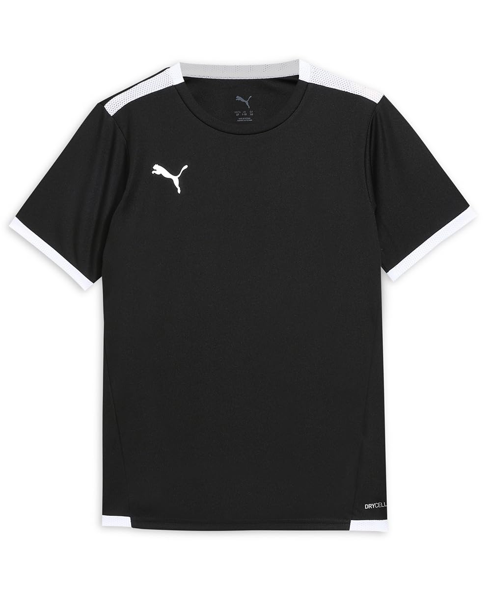 PUMA Unisex Kids Teamliga Jersey Jr Shirt, Puma Black-puma White, 9-10 Years UK