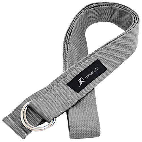 ProsourceFit Metal D-Ring Yoga Strap 8’ Durable Cotton for Stretching and Flexibility - Image 4