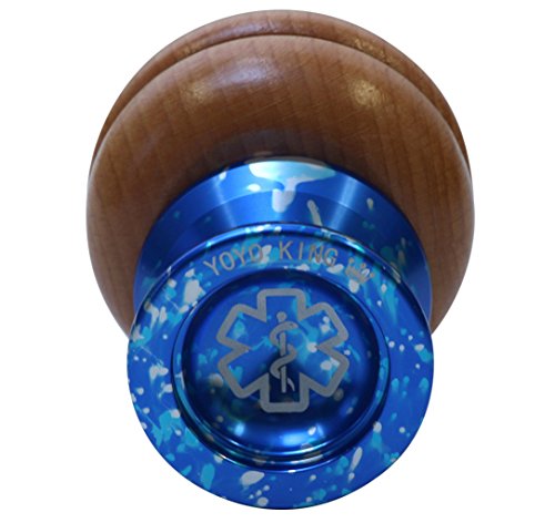 Yoyo King Dr. Smalls 3/4 Sized Metal Yoyo With Narrow Responsive And Wide Nonresponsive C Bearing And Extra Yoyo String (Blue) #TOP4