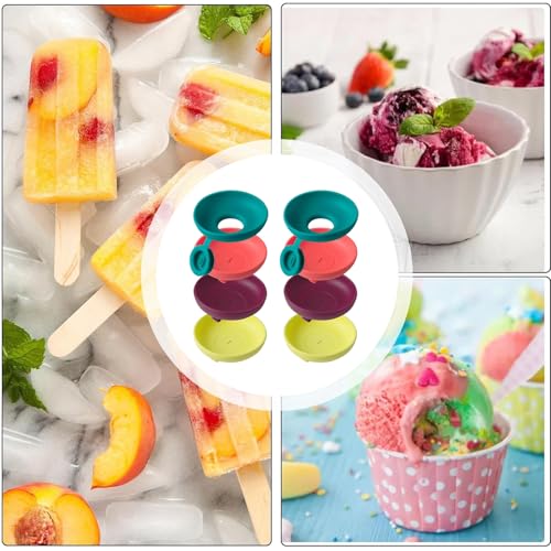 Tropffrei Eis am Stiel-Halter für Kinder,8 Stück Silikon Eishalterung für Kinder,Eishalterung Kinder Eis,Eisstielhalter,Silikon Eis Halter,Eis Tropfschutz für Jungen＆Mädchen