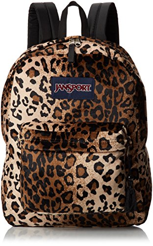 JanSport High Stakes Backpack - Black/Beige Cheetah / 16.7H x 13W x 8.5D