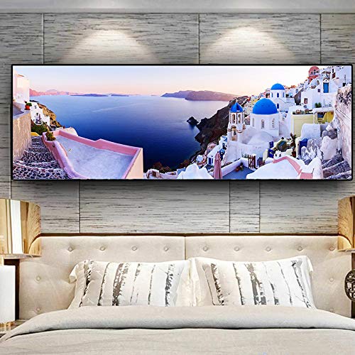 Impressions Mer Égée art mural panoramique sur toile fine 60x180 cm