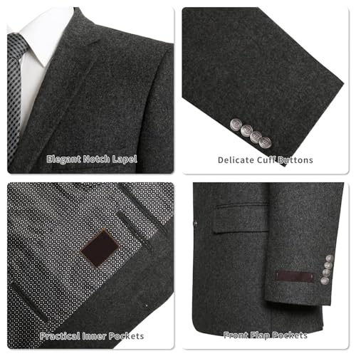 Men's Blazer Classic Fit Wool Blend Sport Coats 2 Button Single Breasted Stretch Sports Jacket for Business & Daily3