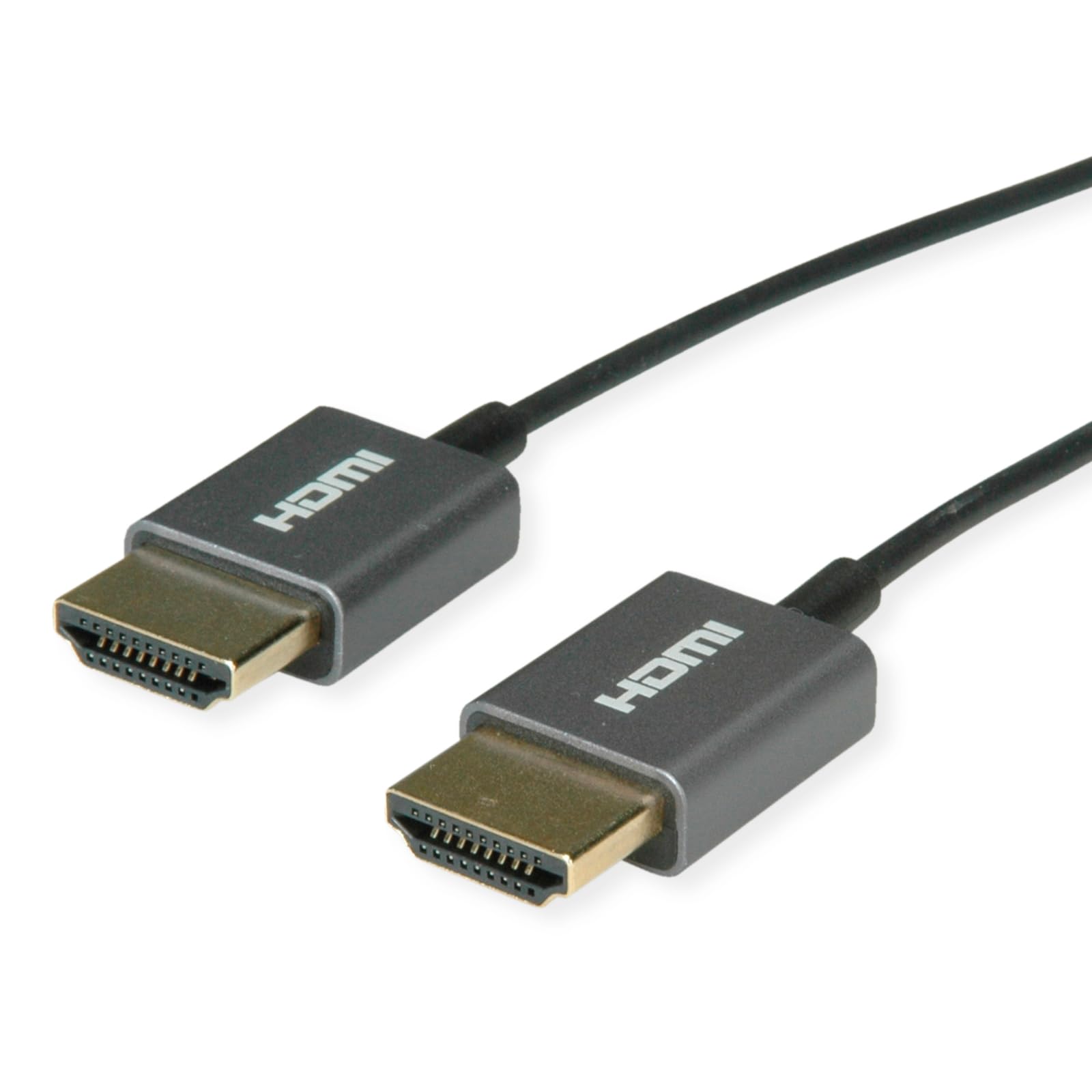 ROLINE Cavo HDMI Ultra HD 4K con Ethernet, ST/ST, ultra sottile, coassiale, nero, 2 m
