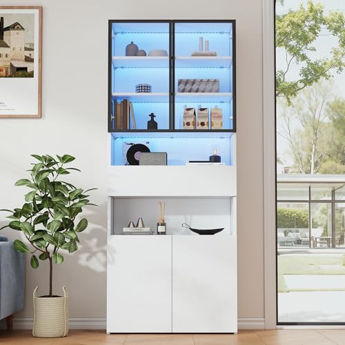 Aunvla Vitrina de 70 x 30 x 200 cm, con...