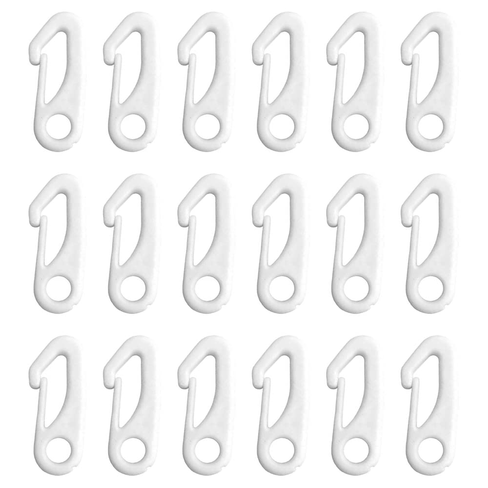 Ysruanh 20 Pcs Flag Pole Clip Nylon Flagpole Snap Hook Clips White Flagpole Rope Clips Suitable for Attaching Flags to Flagpoles