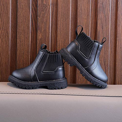 Kids Girls Ankle Bootie with Side Zipper Dress Boot Youth Toddler Waterproof Outdoor Fall Booties Leather Shoes4