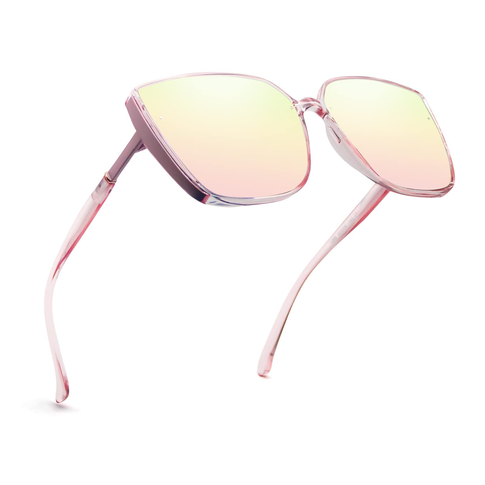 SIPHEW Square Oversized Sunglasses for Women Cat Eye Sunglasses Polarized UV 400 Protection for Outdoor Driving/Vacation