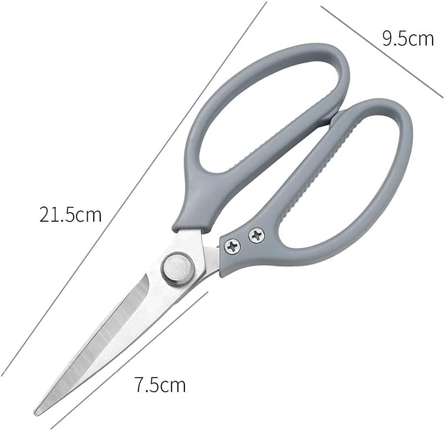 CrafScissors Kitchen Scissors Household Multifunctional Stainless Steel Chicken BonManual Scissors(Blue green pink)