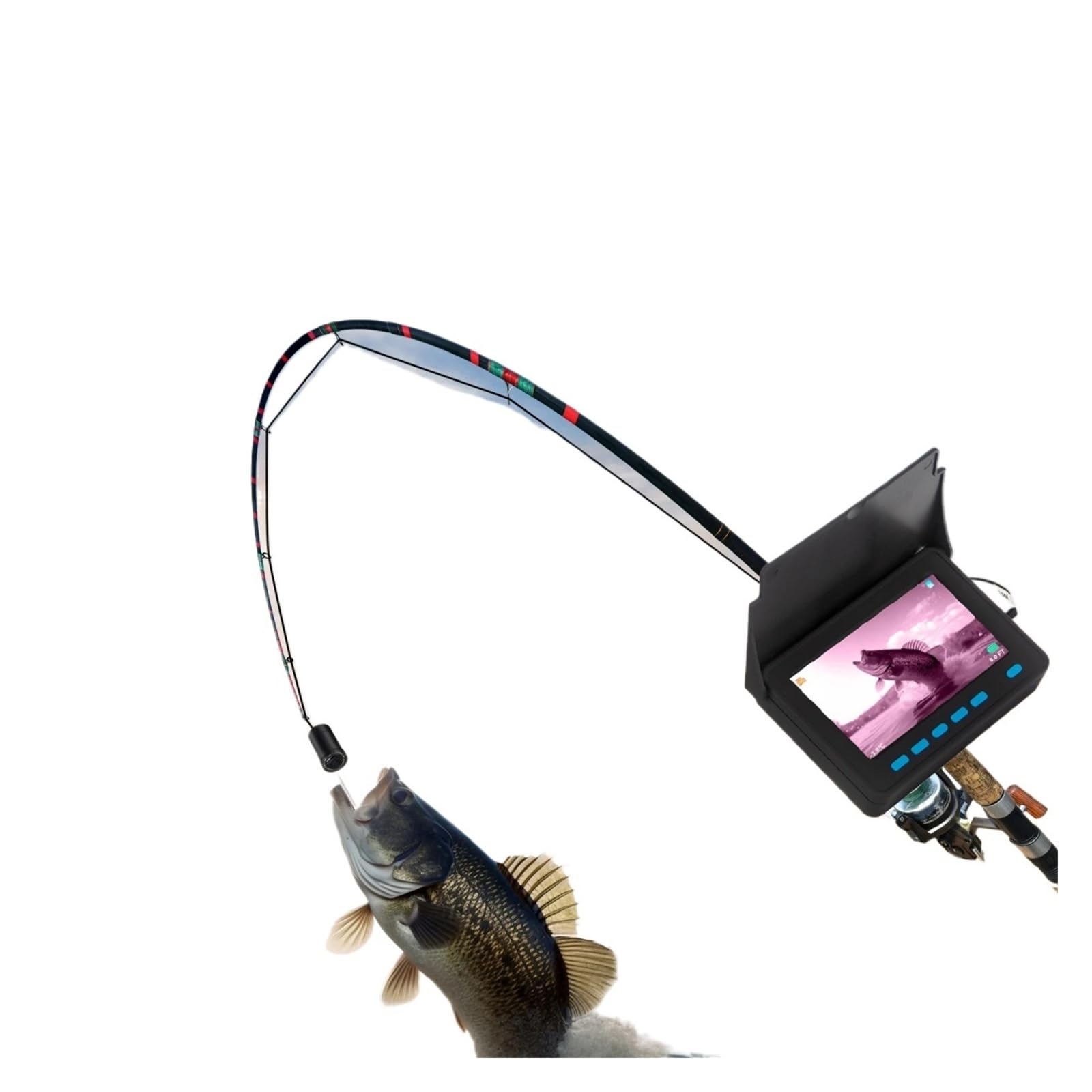 Sondeur de Poissons, Caméra de pêche sous-Marine DVR, détecteur Poissons, for Glace mer, Moniteur 4.3 Pouces, écran HD