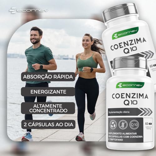 Coenzima Q10 Coq10 100Mg Pura Alta Concentração - 60 Cápsulas - Ecomev