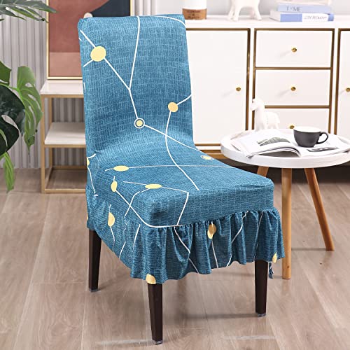 Image of HOKIPO Dining Chair Protector Cover Set of 2 Elastic Slip Covers (AR-4074-D9*2)