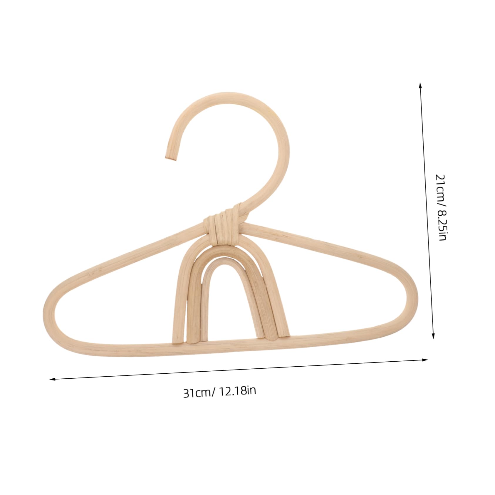 OUNONA Rattan Hanger Compact Closet Organizer for Clothes Smooth Finish and Exquisite Craftsmanship for Nursery Storage and Clothes Drying Natural Color Rainbow Design