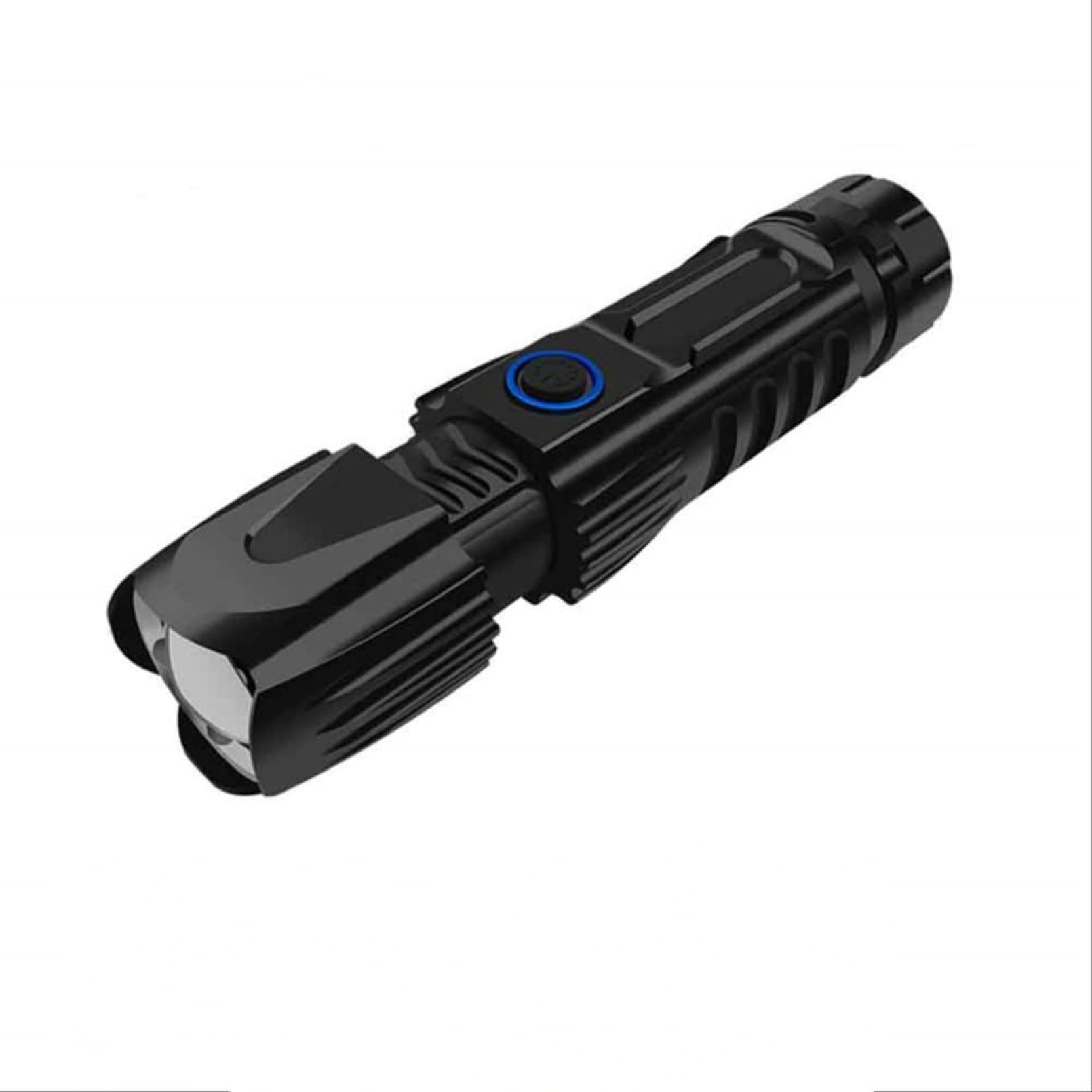 BAJIE Flashlight Super Bright Xhp90 Led Flashlight con Entrada USB y función de Salida 5 Modos Deslumbramiento Antorcha táctica Zoom Impermeable Luz Exterior
