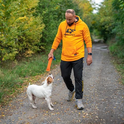 Bull Fit Beisswurst für Hunde, 30 cm mit Handschlaufe - Sehr Robustes Hundespielzeug zum Training, Tauziehen und Zerrspiele mit Hund - Aus hochwertigem Feuerwehrschlauch handgefertigt, orange
