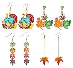 4Pairs Thanksgiving Earrings A