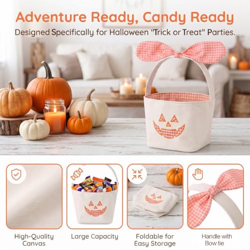 CRAZITAYA Samll Pumpkin Halloween Basket, Orange - image 2