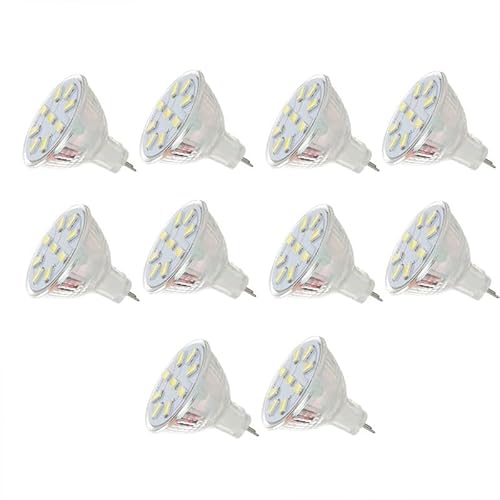 JZLBBC MR11 Bombillas LED GU4 Mini Bombillas LED 3W MR11 GU4.0 Bombilla Puntual De Dos Pines 12V Equivalente A Una Lámpara Halógena Blanca Cálida De 30W,Blanco Cálido,3W-10Pc