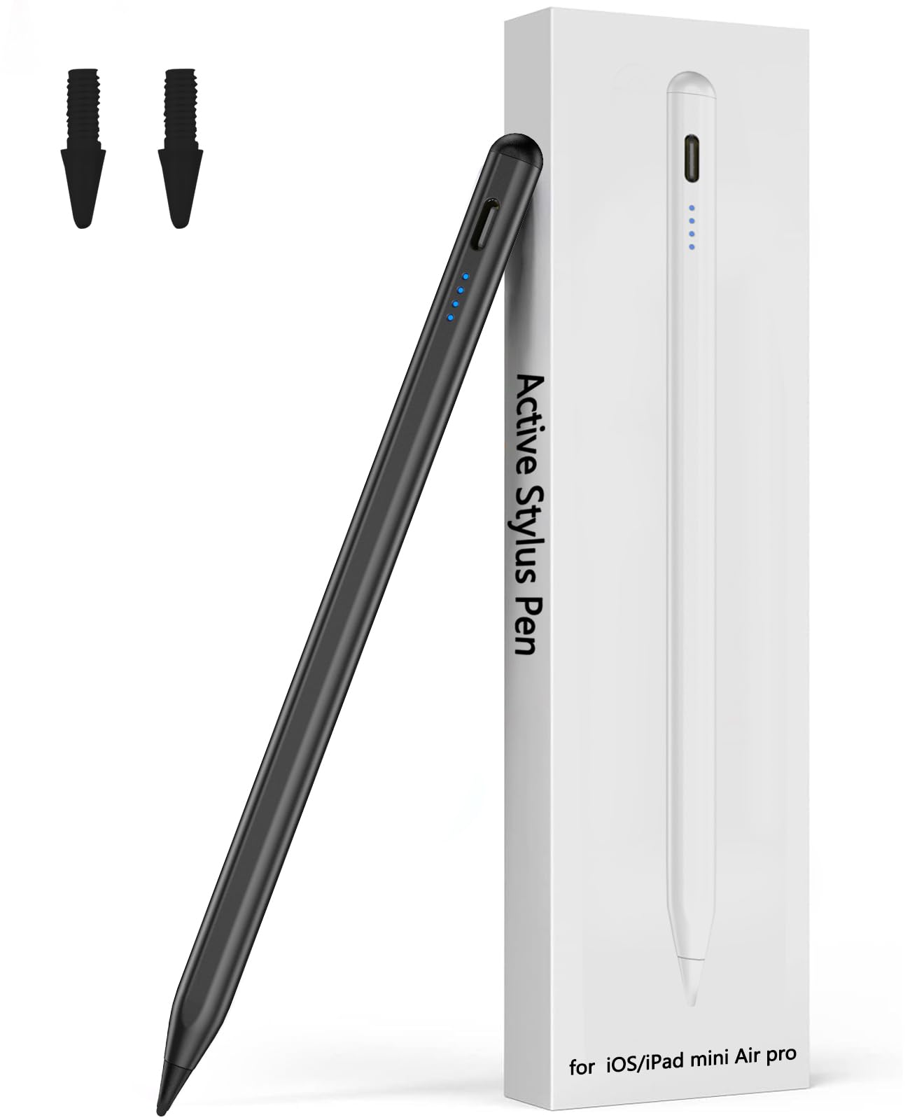 Pencil for Apple iPad A16 10th Generation | Stylus Pen for iPad 2025-2018 11th–6th Gen, Pro 11"/12.9"/13" M4, Air 11"/13" M2/M3, Mini A17 Pro/6/5 | Palm Rejection – Black