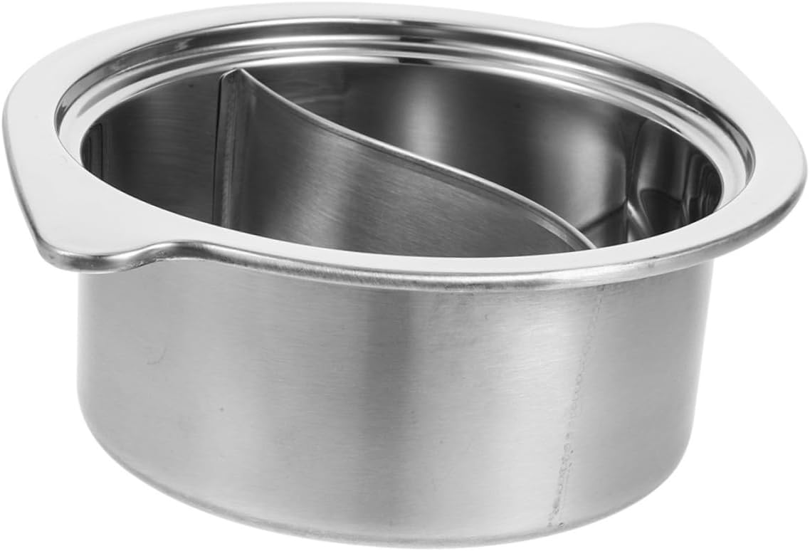 Stainless Steel Dual Hot Pot with Divider Deep Japanese Cooking Pot for Induction Cookers 1 Set