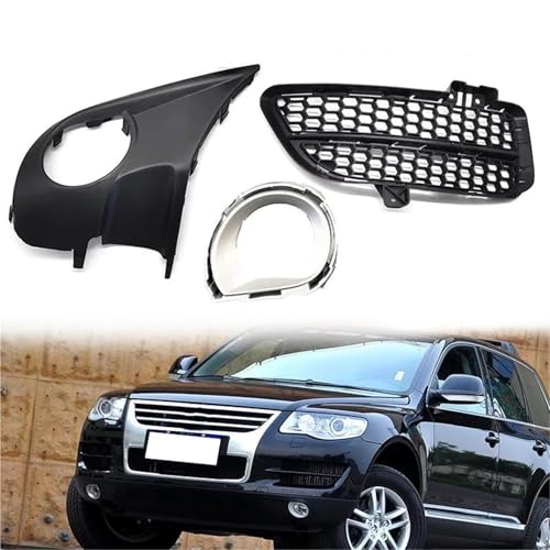 Parrilla delantera para VW Touareg 2008-2010, embellecedor de luz antiniebla en ABS de alta calidad 2