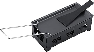 Solomi Cheese Grill,Ensemble de Mini raclettes, Ensemble de réchaud de Cuisson pour raclette de Fromage antiadhésif Portable en Acier au Carbone pour Les grillades à la Maison