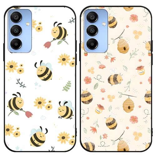 Yomjew Samsung Galaxy A15 5G 6.5�C���`�p���w�X�v�����O�t�H���P�[�X 2�p�b�N ���킢���I �ԕ� �ϏՌ��� �\�t�g�ی�J�o�[ �����p ���̎q�p �d�b�J�o�[ Fundas Floral