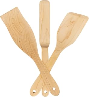 Scorch Marker Maple Spatulas for Woodburning and Pyrography, Spatula Set for Crafting with Scorch Markers, Smooth Maple Cookware for Kitchen Use or Decoration, (Set of 3)