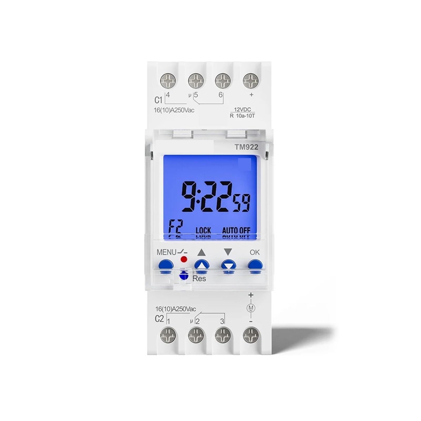 1pcs 2 Channels Time Switch Programmable 24Hours Clock Seconds Interval with Two Relay Independent Outputs Electronic Time Clock(TM922-4 12V)